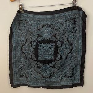 Vintage Handcraft Incorporated All Silk Made in Italy Blue Paisley Square Scarf